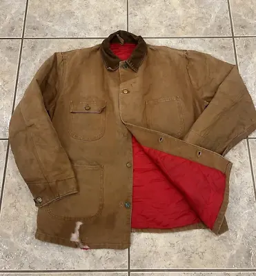 VTG Mens 44T Carhartt 6QLCT Quilt Lined Canvas Jacket Coat Duck Barn Chore USA • $27.99