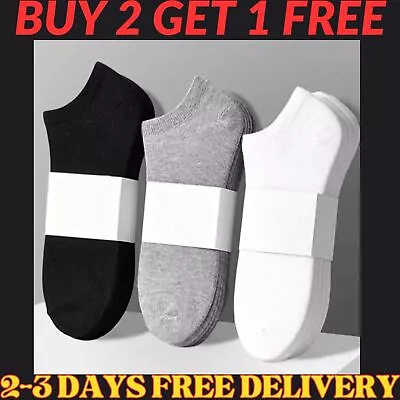 Ankle Socks Invisible Cotton Low Cut Sports Mens Womens Trainer Liner Socks Lot~ • £3.70