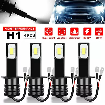 4x H1 LED Headlight Bulbs Conversion Kit High Low Beam Super Bright 6000K White • $14.48