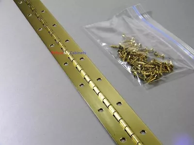 Continuous Piano Hinge 36 X 1.5  Brass (With Screws) • $29