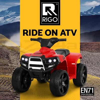 Rigo Kids Ride On Car ATV Quad Motorbike 4 Wheeler Electric Toys Battery Red • $75.95