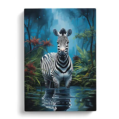 Zebra Art Informel Art Canvas Wall Art Print Framed Picture Decor Living Room • £29.95