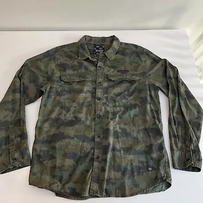 Dickies Shirt Mens XL Camo Green - Workwear Button Up Long Sleeve - VGC • £24