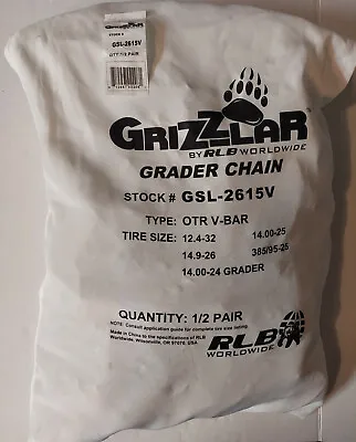 $442.75 • Buy Grizzlar GSL-2615V Tire Chains V-Bar Ladder Grader 12.4-32, 14.00-24, 14.00-25