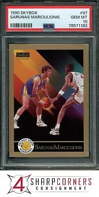 1990 Skybox #97 Sarunas Marciulionis Rc Warriors Hof Psa 10 • $46.65