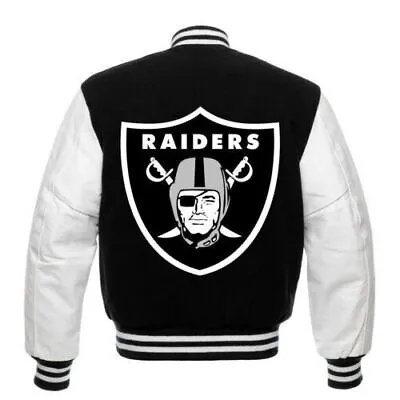 Letterman NFL Oakland Las Vegas Raiders Varsity Jacket Free Shipping • £69