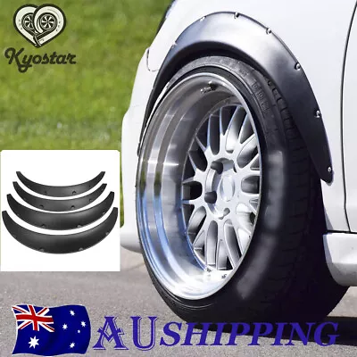 4'' 100mm Universal Flexible Black Fender Flares Durable ABS Wheel Arches 4 Pcs • $46.68