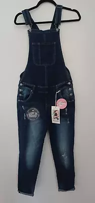 Maternity Overalls - Stretch Slim Fit Denim Blue Destressed Womens Size M - NWT • $35