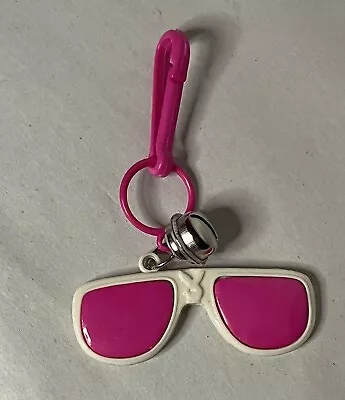 Vintage 1980's Plastic Clip On Bell Charm Necklace 80s PINK PLAYBOY SUNGLASSES • $9.95