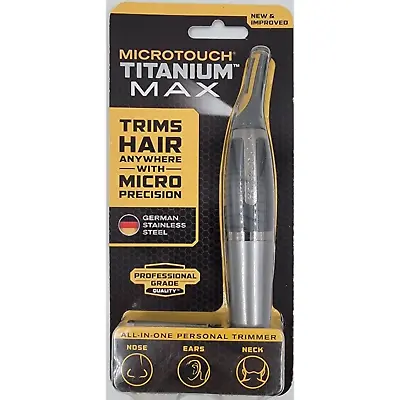 Microtouch Titanium Max Precision Hair Trimmer Nose Ears Neck Includes Battery • $13