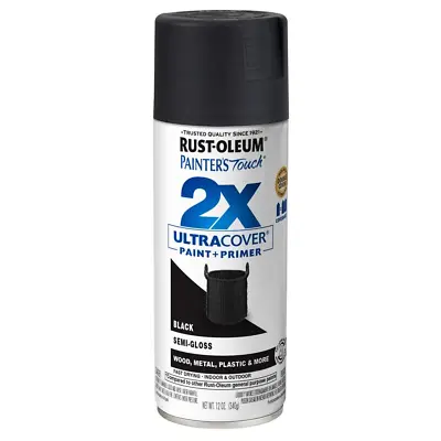 Rustoleum 2x Ultra 12 Oz. Semi-Gloss Black Spray Paint And Primer • $7.99