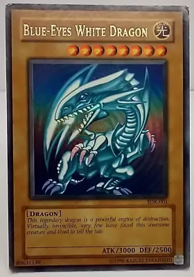Blue-Eyes White Dragon Holo Rare Starter Deck: Kaiba SDK-001 Yu-Gi-Oh! Card C153 • $5