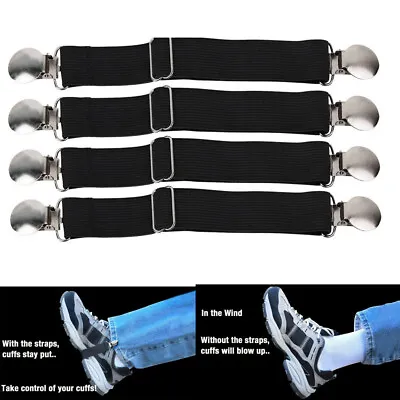 Pant Clips Motorcycle Biker Cyclist Leg Boot Straps Stirrup For Riding • $9.99