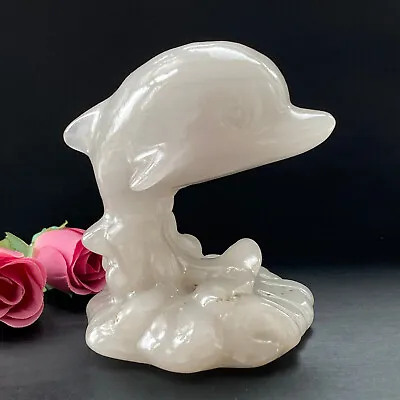506G Rare Natural Gem Jade Crystal Hand-Carved Dolphin Sculpture Cure • $0.01