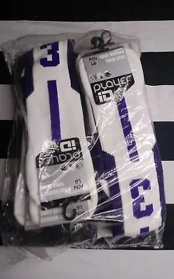 $9.99 • Buy Player ID By TCK Soccer Socks Purple/White #3 - 12 Singles Sz L - NEW SEALED