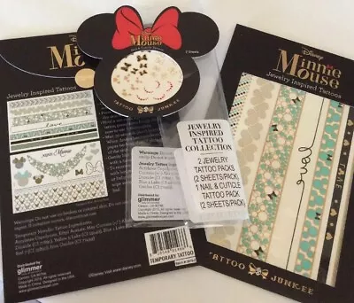 DISNEY Minnie Mouse Jewelry Inspired Tattoo Junkee Nail Cuticle Party Favor 3 Pc • $5