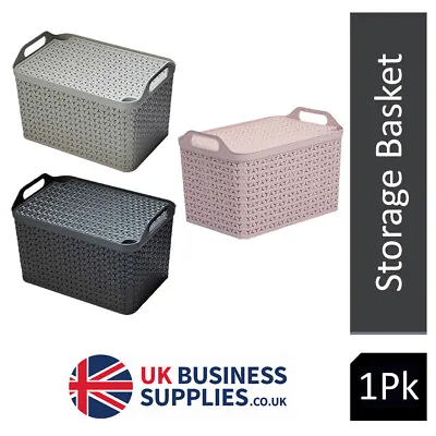 £41.99 • Buy Strata ECO Baskets & Lids Stackable 3 Colours With Handles S, M & L