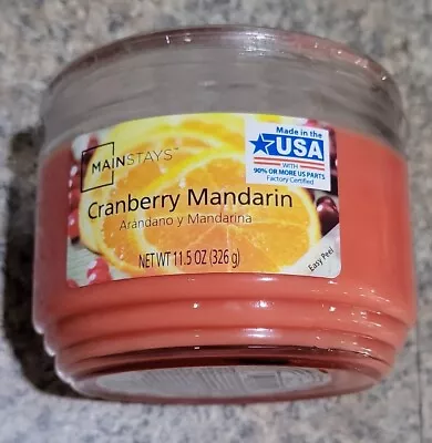 Mainstays Cranberry Mandarin 3-Wick Scented Jar Candle 11.5 Oz. • $4.99