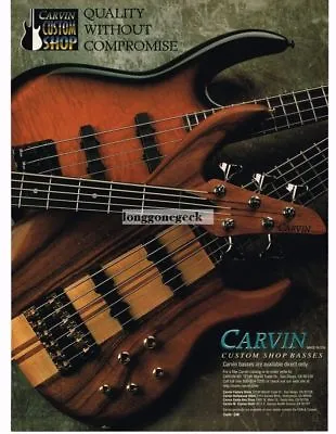 1997 CARVIN Custom Shop Bass Guitar Vintage Print Ad • $8.95