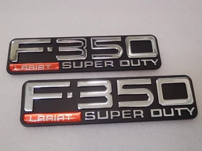 $55.99 • Buy 1999- 2004 FORD F-350 LARIAT SUPER DUTY SIDE EMBLEM LOGO BADGE OEM SET Pair