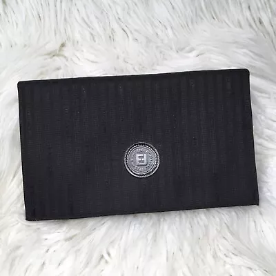 Fendi Black Fabric Clutch Bag With Wallet Vintage 9.5”x5.75” READ Description • $125