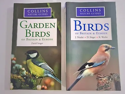 2 X Collins Nature Guides - Birds/ Garden Birds Of Britain/Europe + FREE RSPB CD • £8