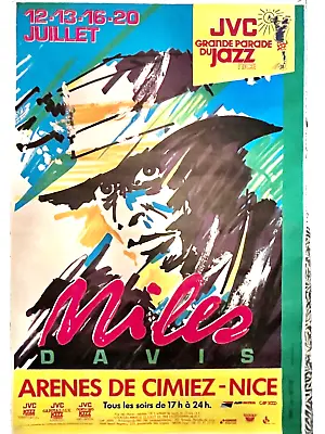 Miles Davis Large Nice Jazz Festival 1986 Rare Original Poster  80x120 Cm Ex • £75