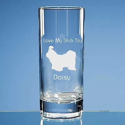 £20.70 • Buy  Shih Tzu Dog Lover Gift Personalised Hand Engraved Quality Highball Glass Gift