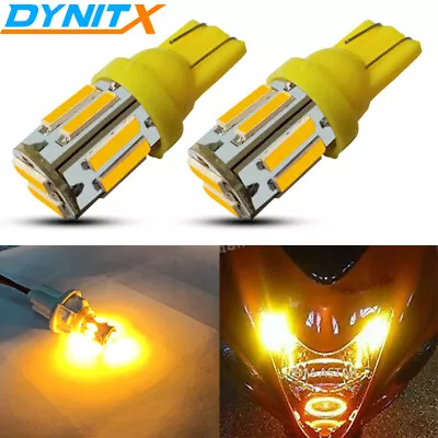 4pcs W5W 501 T10 Wedge Amber Yellow LED Marker Corner Signal Light Bulbs 194 168 • $12.05