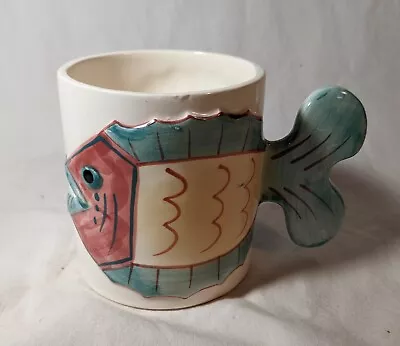 Pier One Fish Mug Fishtail Handle • $15