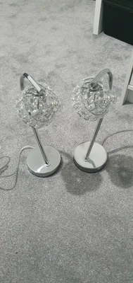 £60 • Buy Cecilie Chrome And Glass Table Lamp Or Bedside Table X2 From Dunelm
