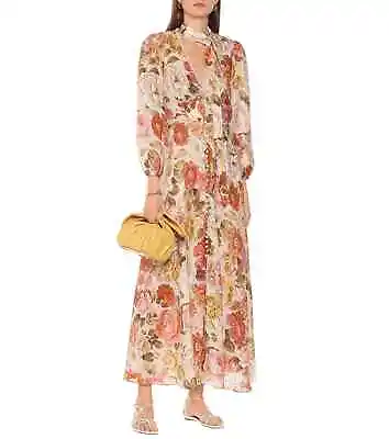 Zimmermann Bonita Floral Print Linen Maxi Dress Size 0 • $320