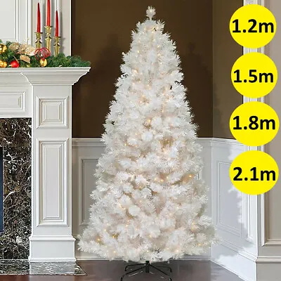 4/5/6/7ft Christmas Tree Artificial Traditional Pre Lit With LED Lights Xmas US • $61.99