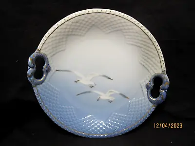 Vtg Bing & Grondahl Kjobenhavn Seagull Cake  Handle Plate B&G Denmark Gold Trim • $34.95