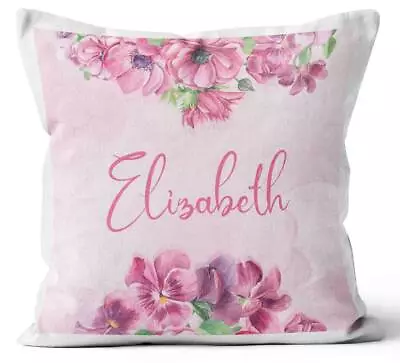 Personalised Any Name Floral Design Cushion Printed Birthday Gift 553 • £11.99