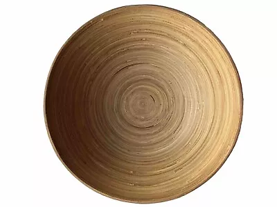 Bamboo Bowl Serving Salad Bowls Fruit Round Natural Large Dish Red Retro BAMBOO • £3.99