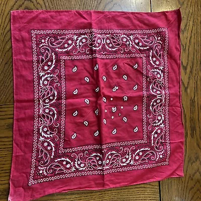 Vintage Red Cotton Bandana Scarf (Unbranded) 20” X 20” Free Same Day Shipping! • $7.99