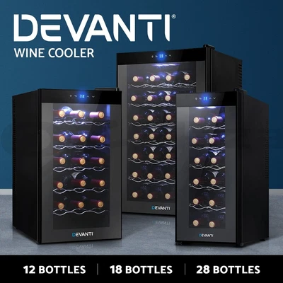 $300.34 • Buy Devanti Wine Cooler Fridge Mini Coolers Thermoelectric Chiller Storage Home