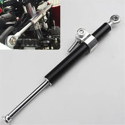 330mm Aluminum Motorcycle Steering Damper Rod With 30mm Bar Fork Clamp Black CNC • $39.05