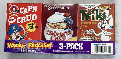 Wacky Packages Mini Cereal Box Parody 3-Pack Set 54 Stickers Topps 2010 Sealed • $19.99