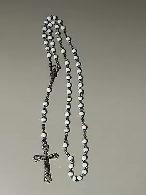 Rosary Vintage White Beads • $3.99