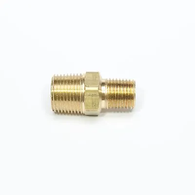 Hex Nipple Reducer 3/8 To 1/4 Male Npt Brass Fitting Air Water Fuel Oil Gas • $7.06