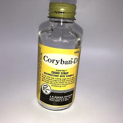 Vintage CORYBAN-D Clear Bottle - J.B. ROERIG & CO CHAS PFIZER & CO - New York • $12.95