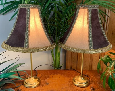 £49.99 • Buy Pair Of Vintage Gold & Brown Victorian Regency Style Accent Bedside Table Lamps