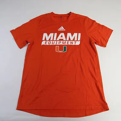 Miami Hurricanes Adidas Aeroready Short Sleeve Shirt Men's Orange Used • $6.12