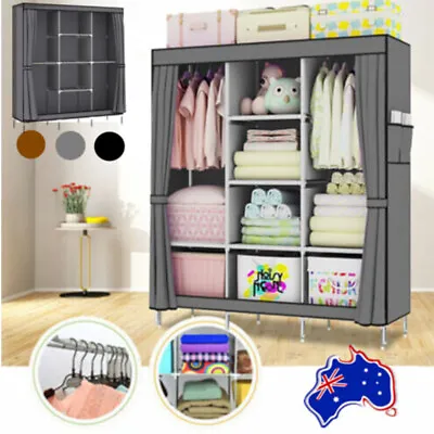 Large Portable Clothes Closet Wardrobe Storage Cabinet Organiser Unit With Shelf • $34.99