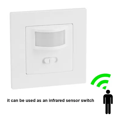Automatic 2 Wire Infrared On Off PIR Motion Sensor Wall Mounted LED Light Switch • £8.59