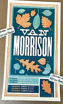 RARE Van Morrison UK EURO TOUR 2015 Original Letterpress AP Artist Signed Poster • $94.77