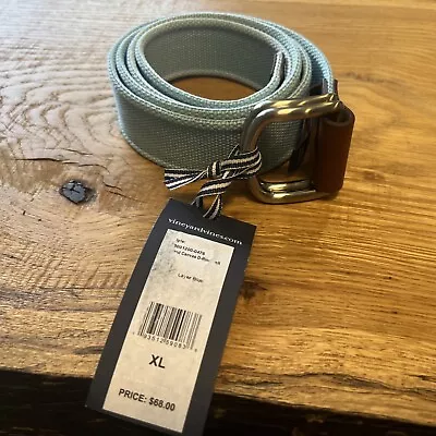 NWT Vineyard Vines Men's SOLID CANVAS D RING BELT XL Extra Large Retail $68 • $24