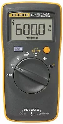 Fluke 101 Digital Multimeter AC/DC Range 600V 40.00 MΩ 1000.0 μF Accuracy... • $200.82
